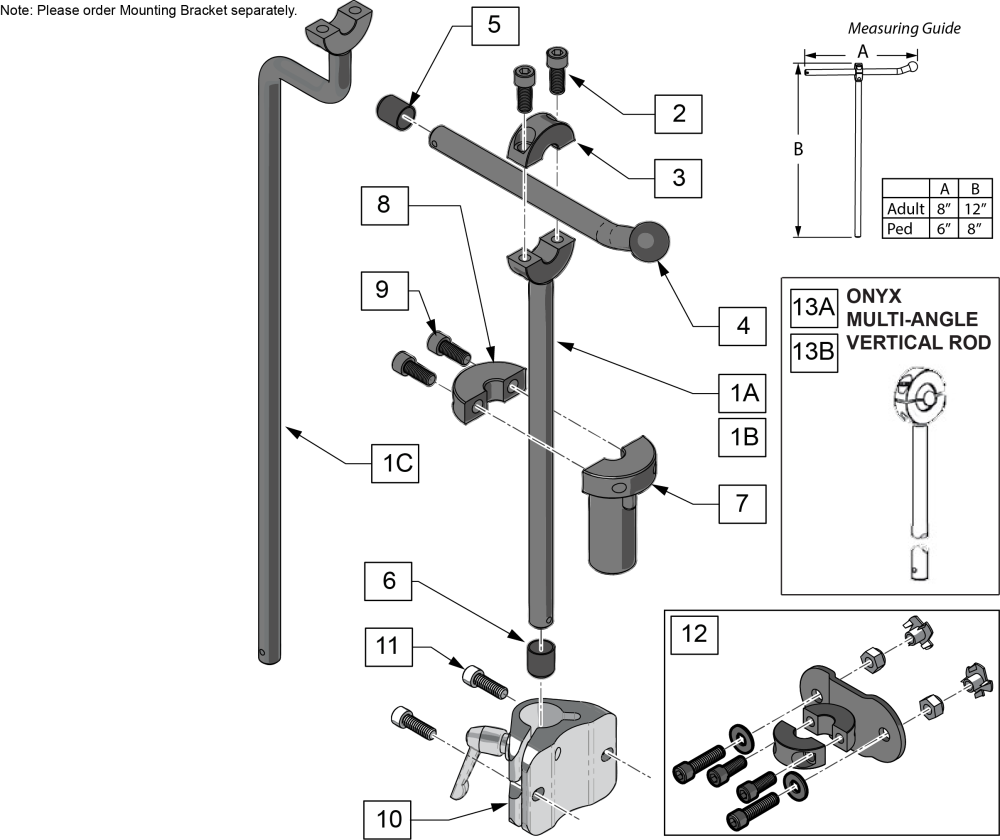 Onyx Headrest parts diagram