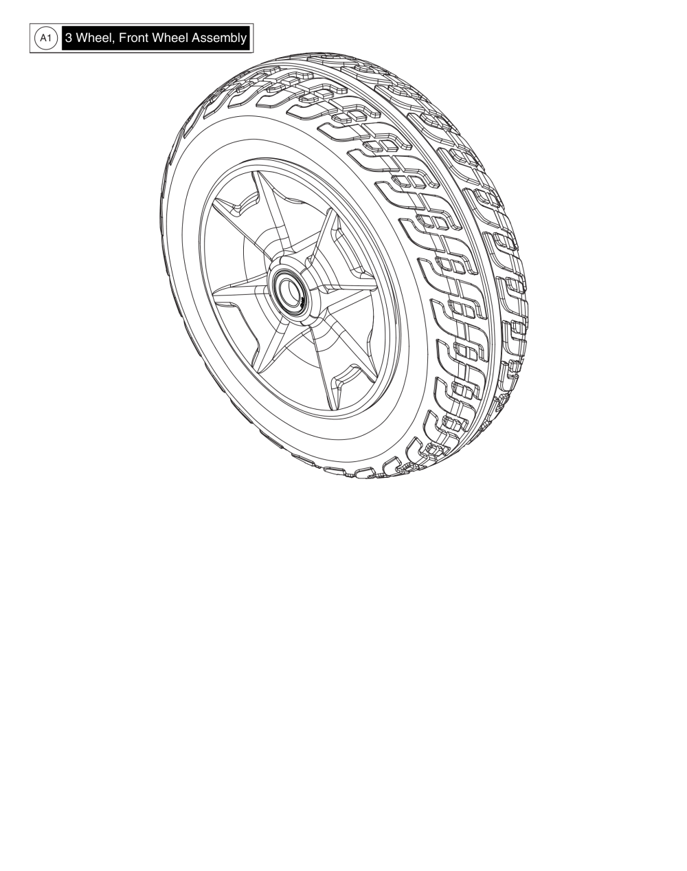 3whl Front Wheel Assembly parts diagram