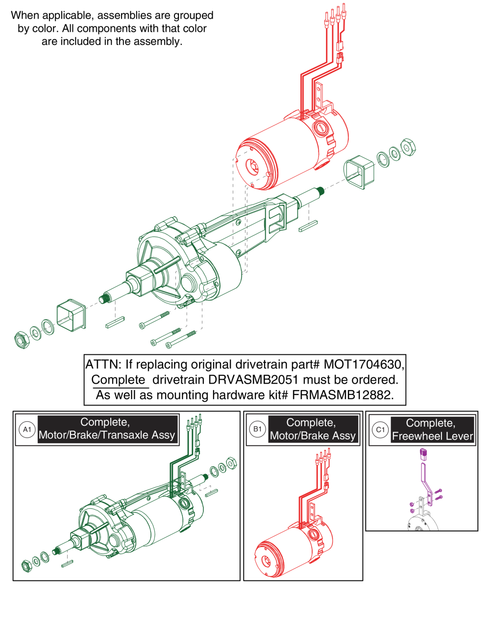 Feishen T2, Transaxle Assy. W/ Warner Brake, Va Victory parts diagram