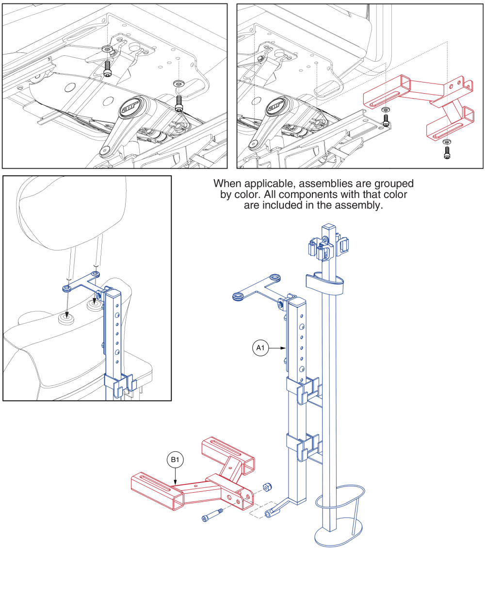 Cane Crutch Holder Assembly, Jazzy Air 2 parts diagram