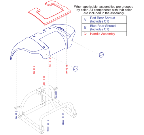 Rear Shroud Assy For S40x/s44x Models parts diagram