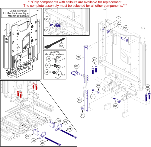 Static Back, Version 1 Tilt Tb3, Occupied Transit parts diagram