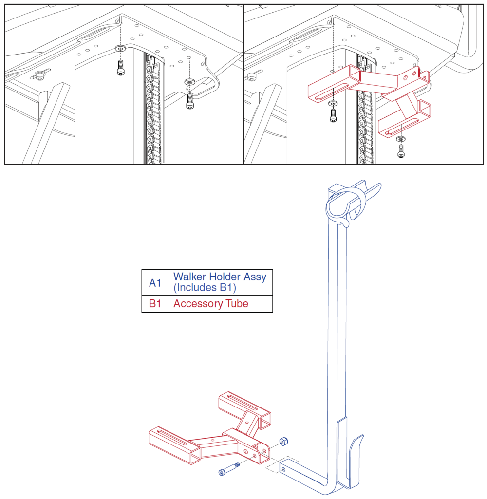 Walker Holder Assy, Jazzy Air parts diagram