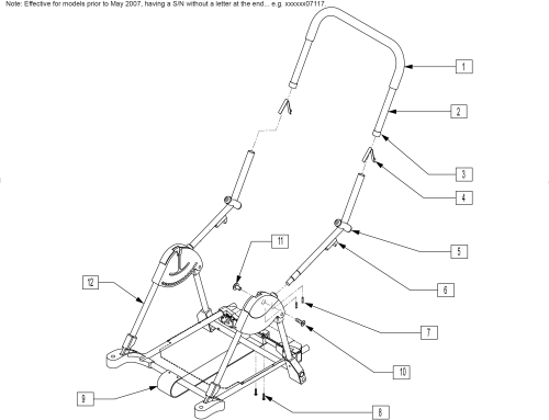 Frame And Push Handle Discontinued parts diagram