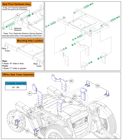 Tb Flex Static Seat Interface, 4front Series parts diagram