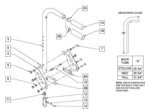 Backrest Zippie Ts/2 parts diagram