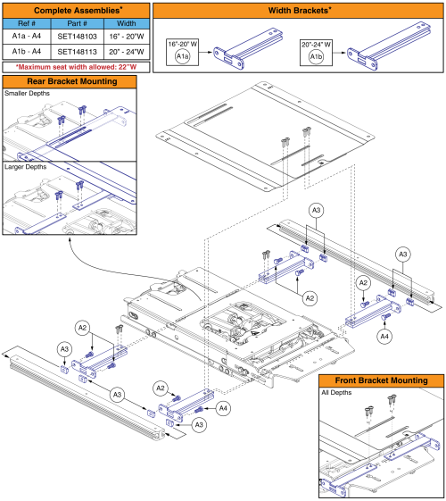 Seat Width Components, Tru Balance® 4 parts diagram