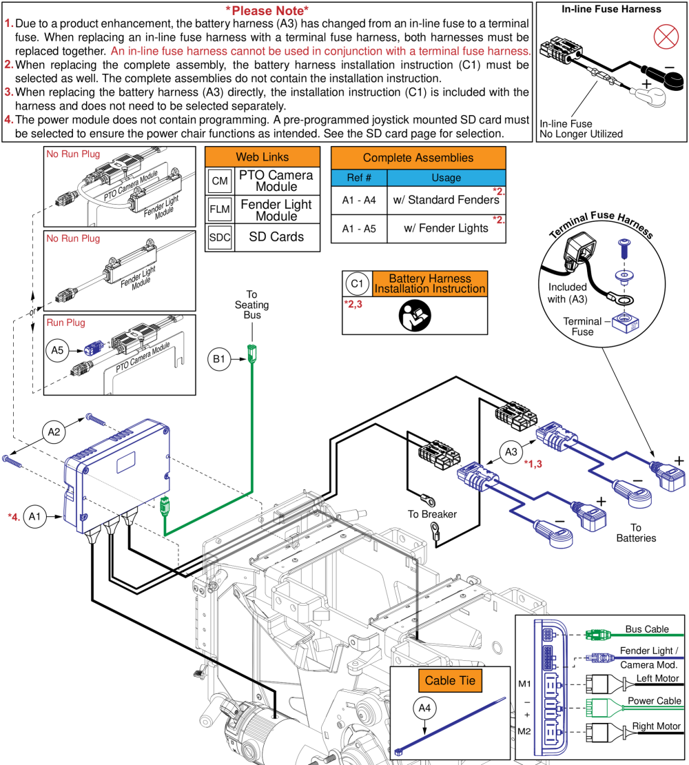 Ql3 Electronics, Std. Motors, Light Fenders / Pto Qbc, Stretto parts diagram