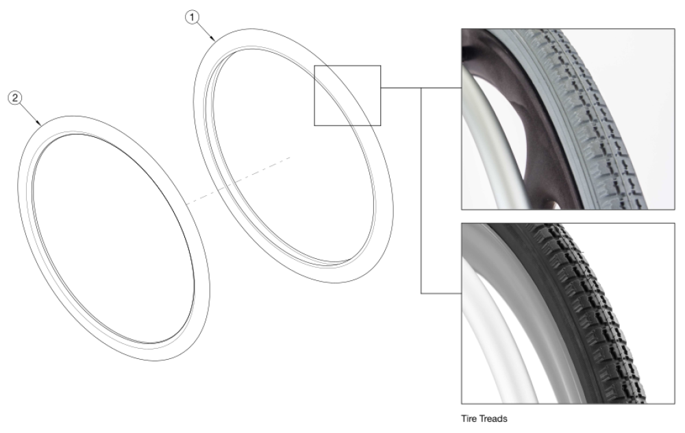 Focus / Flip Tires - Pneumatic With Airless Insert parts diagram