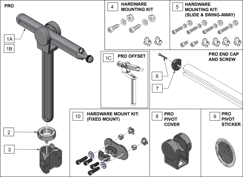 Pro Headrest Mount parts diagram