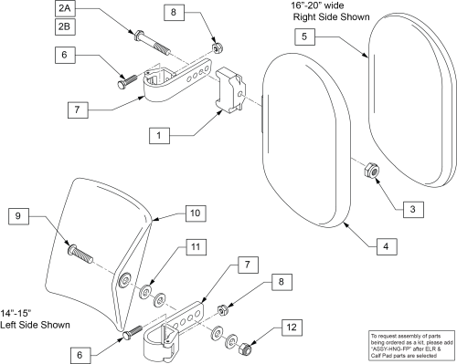 Elr & Alr Calf Pads parts diagram