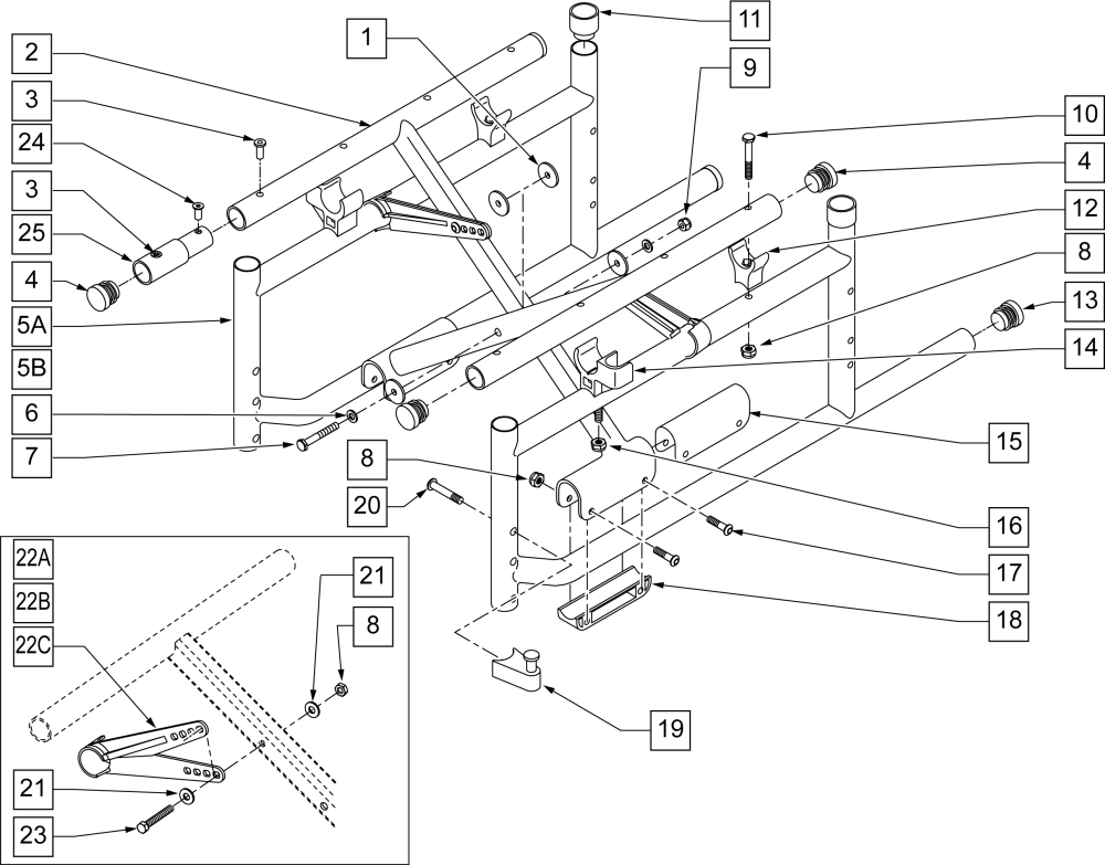 Frame parts diagram