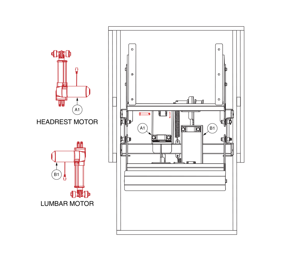 Headrest & Lumbar Motors parts diagram