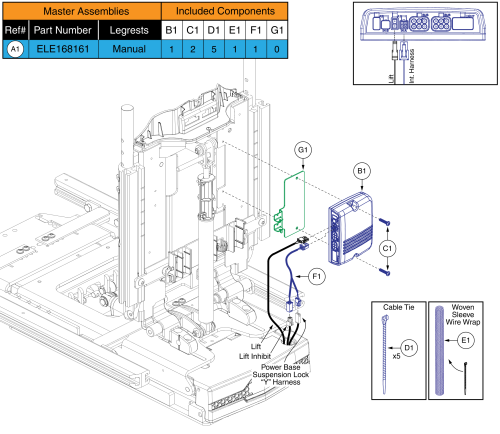 Ql3 Am1, Tb3 Lift W/ Ilevel (edge Series, Stretto) parts diagram