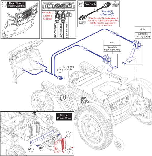 Base Mounted Light Assemblies, 4front parts diagram