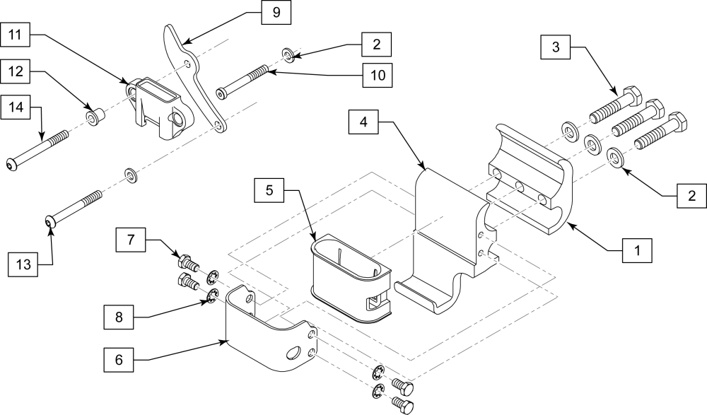 Flip Back Dual Post Transfer Armrest Receiver parts diagram