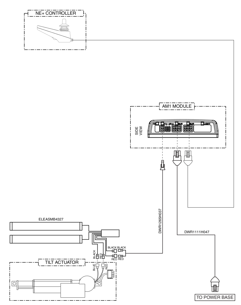 Electrical Diagram - Tilt Thru Am1, Ne+ / Q-logic parts diagram