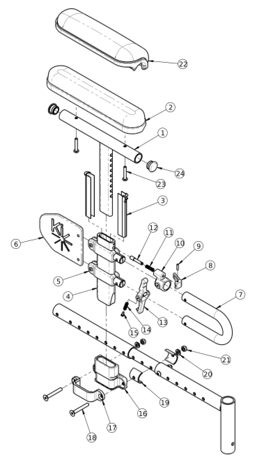 Flip Height Adjustable Low T-arm parts diagram