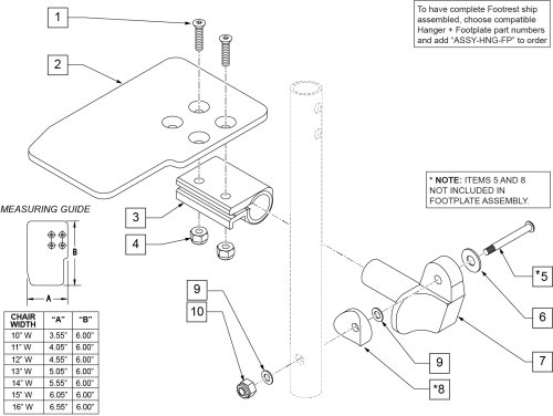 Kids Angle Adjustable Footplate parts diagram