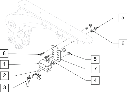 Joystick Mount Cantilevered Arm Round parts diagram