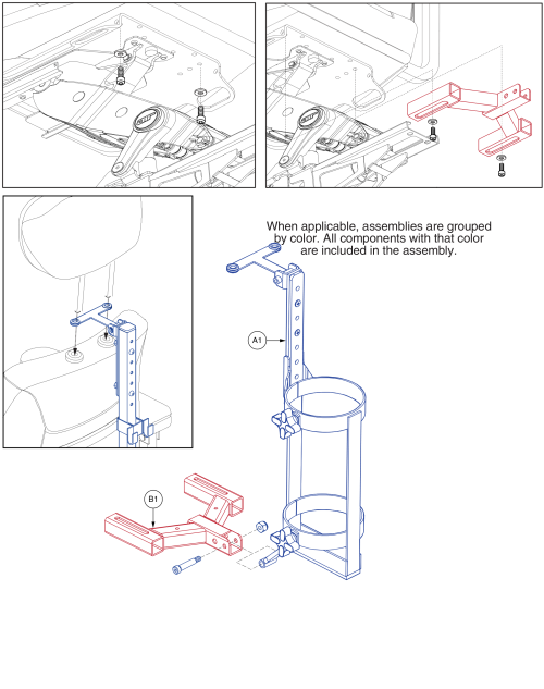 Oxygen Holder Assembly, Jazzy Air 2 parts diagram