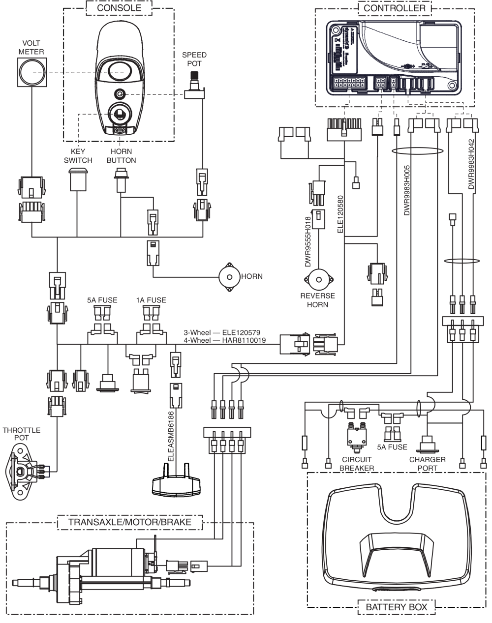 Electrical System Diagram, R Series, Gogo Sport parts diagram