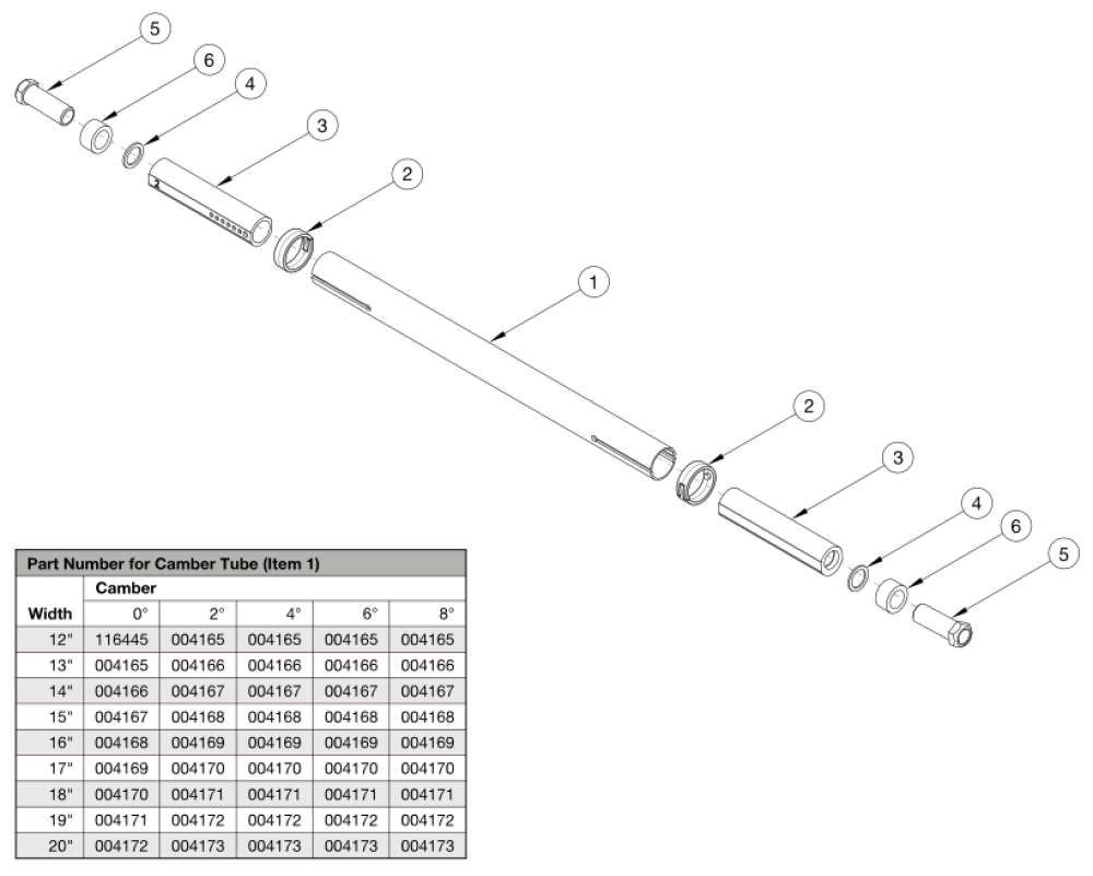 Rogue2 Standard Camber Tube parts diagram