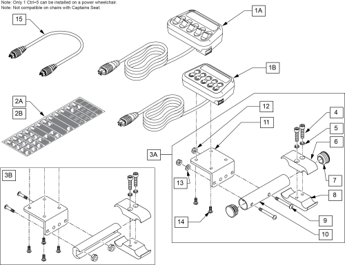 Ctrl +5 Attendant Control Assembly parts diagram