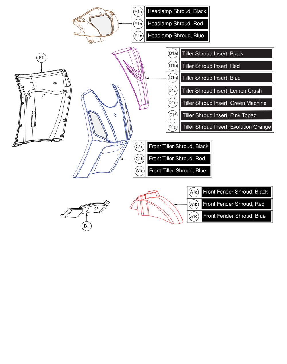 Front Shroud Assy, Baja® Raptor 2 parts diagram