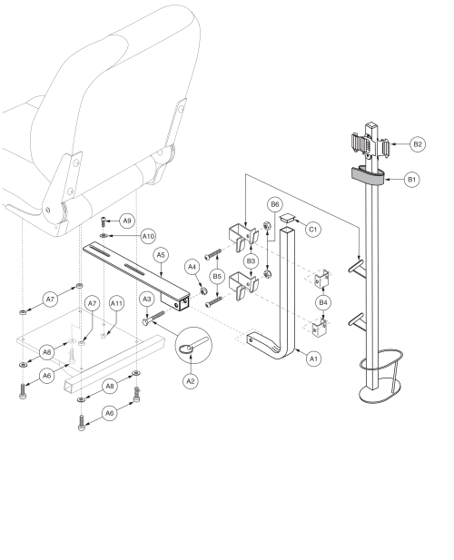 Cane / Crutch Holder - Jet parts diagram