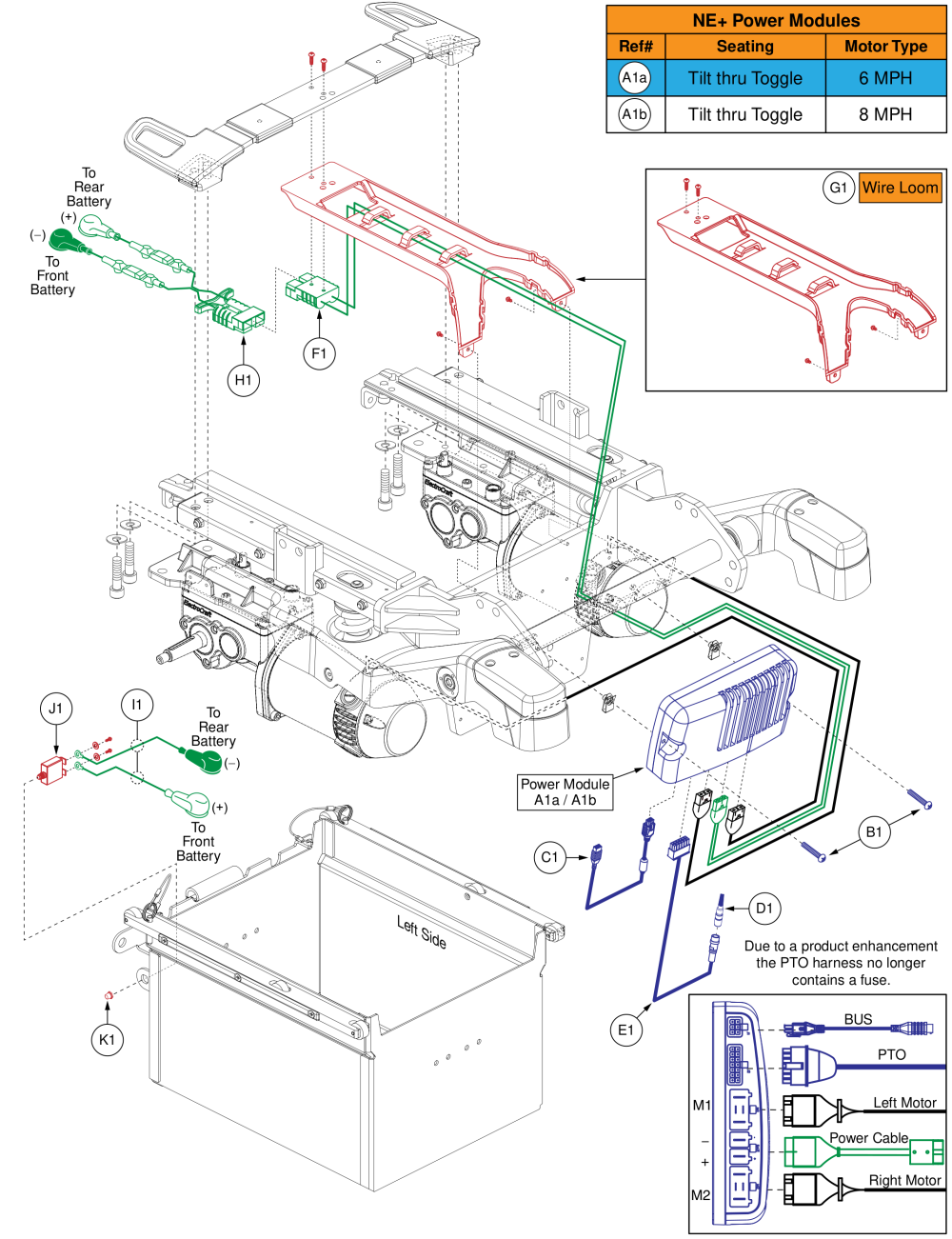 Ne+ Power Modules & Harnesses, Tilt Thru Toggle, Rival (r44) parts diagram