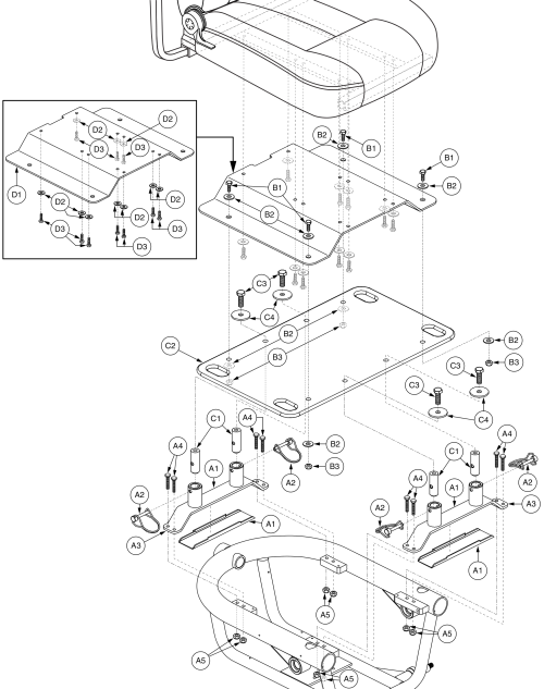 Seat Plate / Mount, Comfort Seat, Transit Ready - J6 Va parts diagram