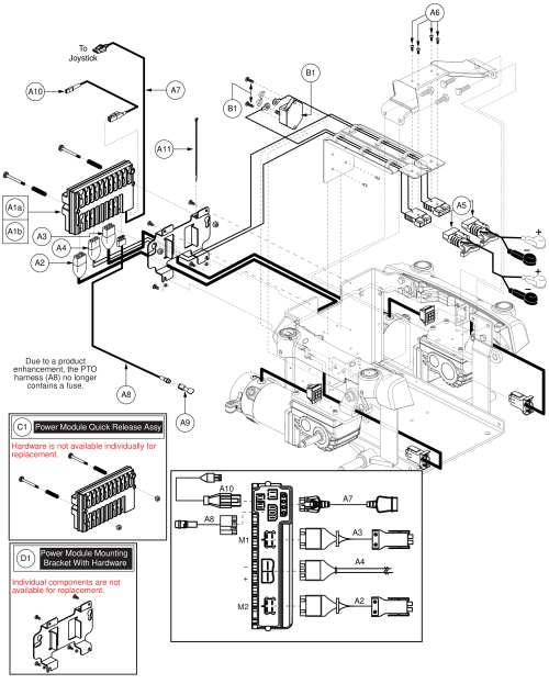 Vr2 Electronics, H2 Motor, Tilt Thru Joystick, Q6000z parts diagram