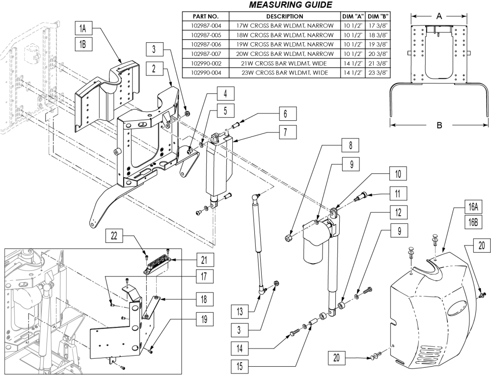 Recline With Power Sheer Back Assm S/n Prefix M710, M715 & M720 parts diagram