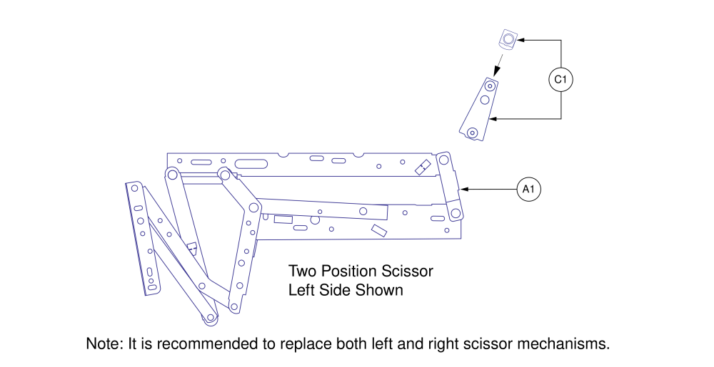 Scissor Mechanism, Left, Right, Sleeve, Kd Clip parts diagram