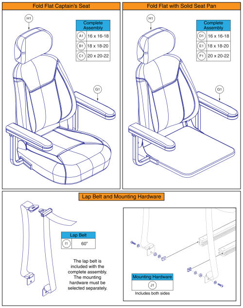 Sof Ilevel Captains Seat & Lap Belt, Q6 Edge 2.0 / 3 parts diagram
