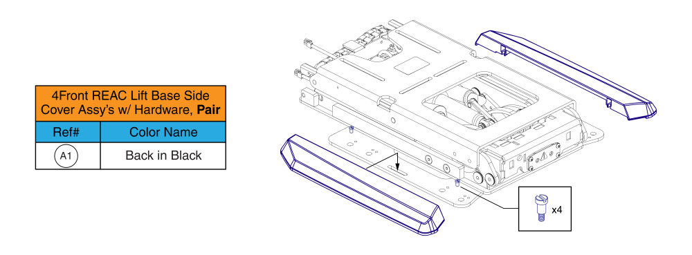 4front Plastic Side Covers, Reac Lift parts diagram