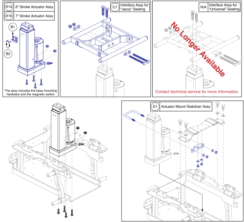 Power Seat Assy W/ Universal Interface, Q6 Edge/2.0/3 parts diagram