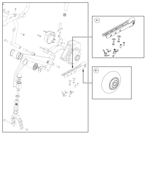 Jazzy® Carbon, Anti-tip Assy. parts diagram