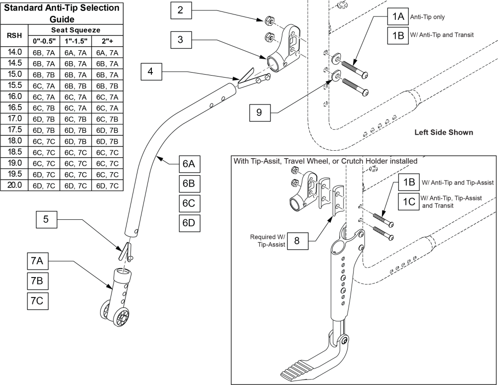 Anti-tip parts diagram