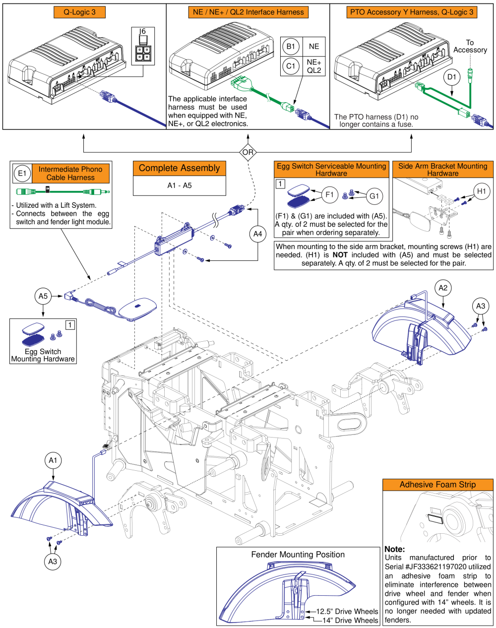 Fenders W/ Lights, Q6 Edge 3 Stretto parts diagram