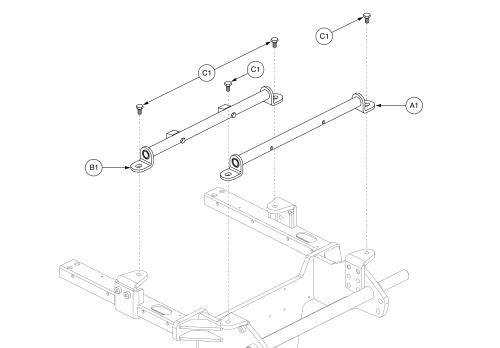 Seat Tower/trapeze Bars Assy, Rival (r44) parts diagram