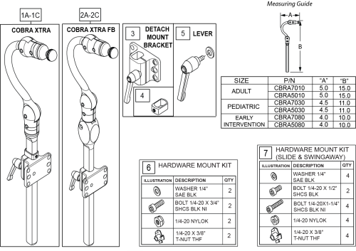 Cobra Headrest parts diagram
