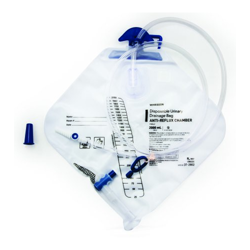 Urinary Drain Bag McKesson Anti-Reflux Valve Sterile 2000 mL Vinyl