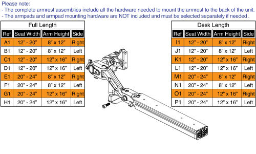 Version 2 Standard Armrest Matrix , Tb3 (black)- 12