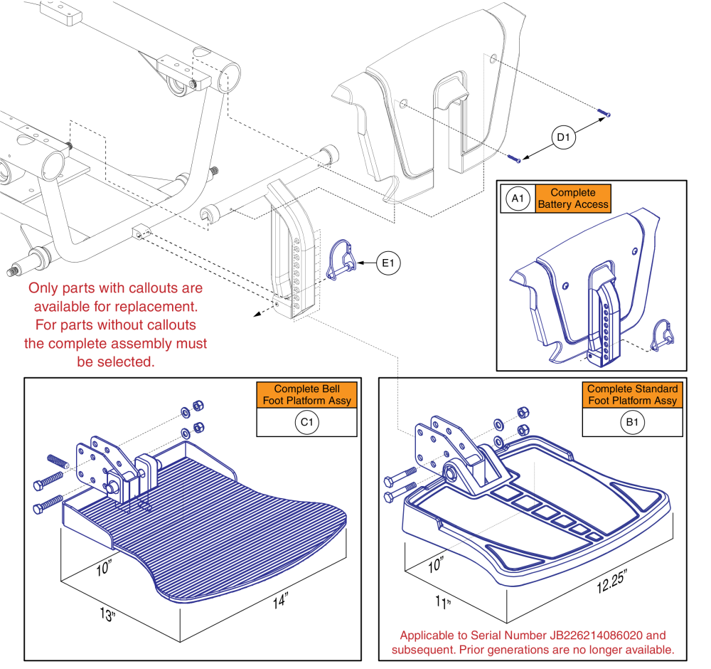 Foot Platforms, J6 parts diagram