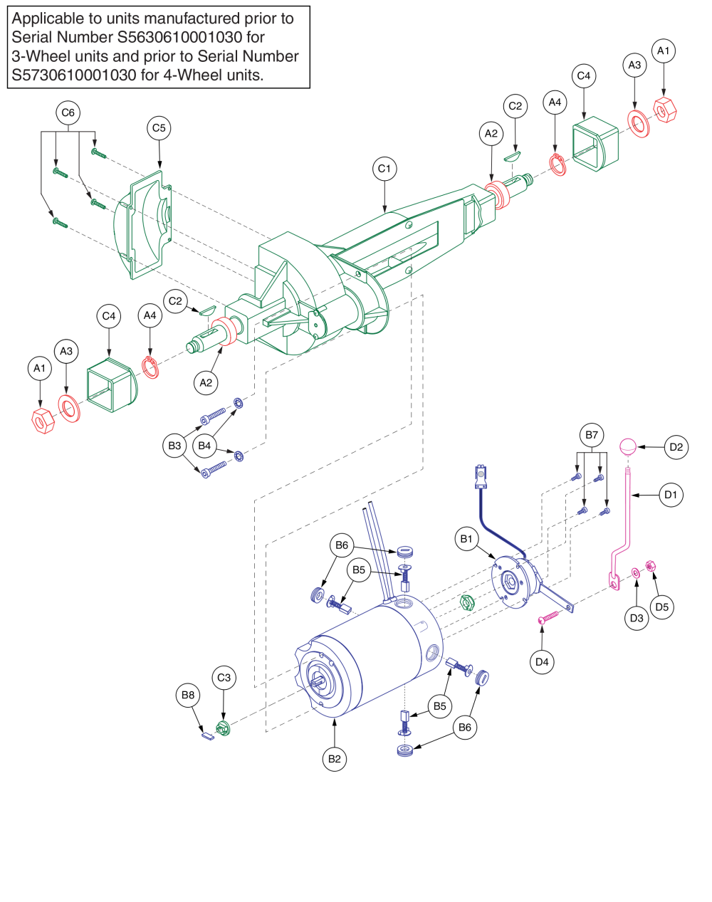 Drive Assy - Version 1,  S5630610001030 - Prior parts diagram