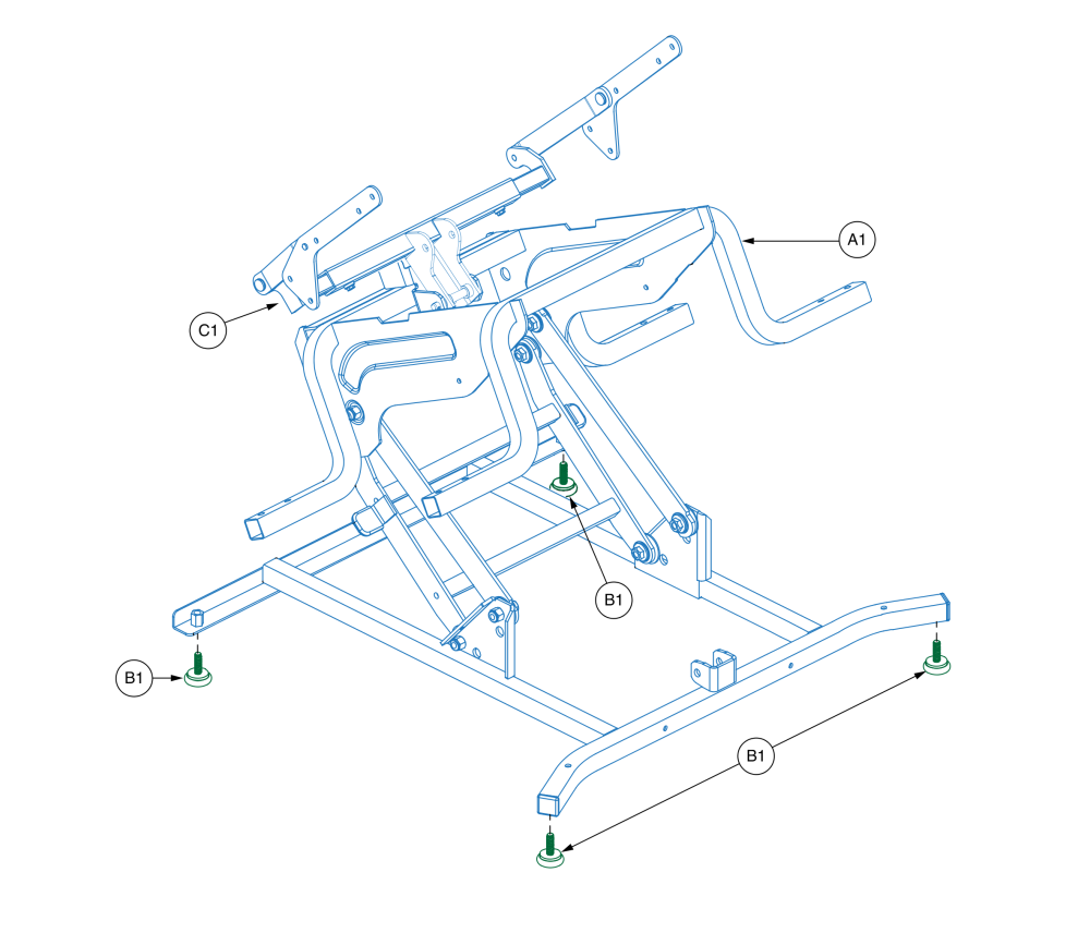 Lift Frame W/ T-bar parts diagram