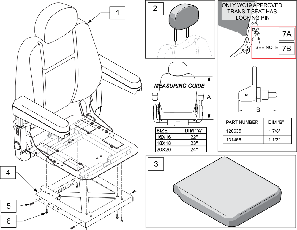 Captains Seat Assembly - Wc19 Transit parts diagram