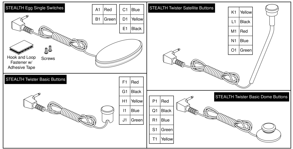 Stealth Single Switches - Egg / Twister Switches parts diagram